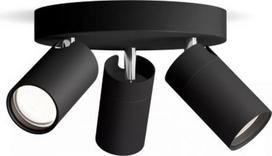 Ceiling/wall spotlight Idris, GU10, 3x5W, on a single plate, IP44, black 929004103901 | 8720169299054