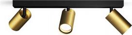 Ceiling/wall spotlight Idris, GU10, 3x5W, IP44, black and brass 929004104701 | 8720169299214
