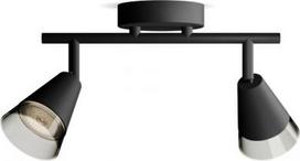 Ceiling/wall spotlight Cleft, GU10, 2x5W, IP20, black 929004108601 | 8720169299993