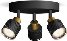 Ceiling/wall spotlight Niall, on one plate, GU10, 3x5W, IP20, black and brass 929004109401 | 8720169300156
