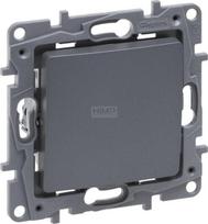 Legrand Niloe Selection vieno mygtuko jungiklis, 6a, plienas