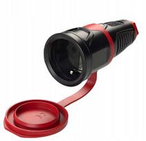 Nešiojama guminė Schuko 16a 230v Ip54 rozetė su dangteliu