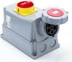 Galingas elektros lizdas 63a 5p 400v raudonas