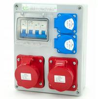 Statybinė elektros skirstytuvė 2x16a/5 2x230v su apsauga