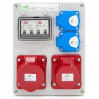 Statybinė elektros skirstymo dėžutė 32a/16a su 2x230v ir 1x400v lizdais