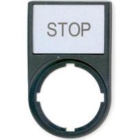 Ženklas Stop 50x30mm juodas stačiakampis M22s-st-gb0