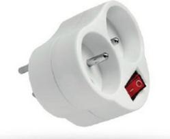 Elgotech dvigubas prailgintuvas su jungikliu 16a 230v baltas