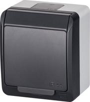 Hermetinis vienvietis lizdas Hermes Ip44, 16a/250v, pilkas