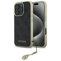 Guess 4G Charms kolekcijos dėklas iPhone 16 Pro Max - juodas
