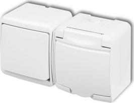 Karlik Junior Wghh-1 Jungiklis su hermetine rozete, baltas, Ip54
