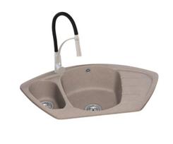 Granito kriauklė Granitan kampinė juoda rinkinys