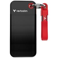 Verbatim External Drive Pocket SSD 256GB USB-C 3.2 gen.2 black-red 32417