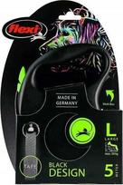 Flexi automatic leash Black Design L tape 5 m color green.