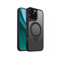 Etteri Matte Mag Ring phone case with stand and MagSafe support for iPhone 16 Pro Max, black