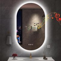 Ovalus LED vonios veidrodis su Bluetooth 50x80 cm – reguliuojamas