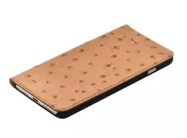 Dėklas Tellur Book case Ostrich Genuine Leather for iPhone 7 Plus ruda