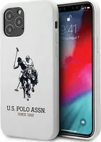 Dėklas Us Polo Assn US Polo USHCP12LSLHRWH Apple iPhone 12 Pro Max 6.7" baltos spalvos Silikono kolekcija