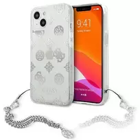 Apple iPhone 13 Mini Guess dėklas Peony Chain Collection (GUHCP13SKSPESI) sidabrinės spalvos