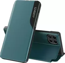 Hurtel Eco Leather View elegant bookcase su stoveliu Samsung Galaxy A22 4G dėklas telefonui žalios spalvos