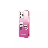 Apple iPhone 13 Pro Karl Lagerfeld dėklas Gradient Ikonik Karl & Choupette (KLHCP13LTGKCP) rožinės spalvos