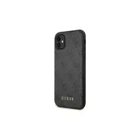 Guess GUHCN61G4GFGR Apple iPhone 11 6,1"pilkas hard dėklas 4G Metal Gold Logo