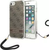 Apple iPhone SE 2022 / SE 2020 / 7 / 8 Guess dėklas 4G Print Strap (GUOHCI8H4STW) rudos spalvos