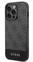 Guess GUHCP14XG4GLGR Apple iPhone 14 Pro Max 6,7" dėklas telefonui pilkos spalvos hard case 4G Stripe Collection