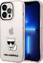 Dėklas Karl Lagerfeld Choupette Logo Case skirtas iPhone 14 Pro, rožinis