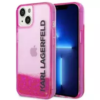 Karl Lagerfeld KLHCP14MLCKVF Apple iPhone 14Plus / 15 Plus 6,7″ rožinės spalvos kietas dėklas Liquid Glitter Elong