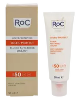 ROC Soleil-Protect Anti-Wrinkle Smoothing Fluid SPF 50+ apsauginis fluidas nuo saulės veidui mažinanti senėjimo požymius, 50 ml