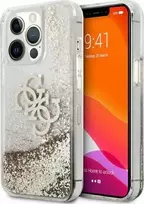 Apple iPhone 13 Pro Max Guess Hardcase 4G Big Liquid Glitter (GUHCP13XLG4GGO) telefono dėklas aukso spalvos