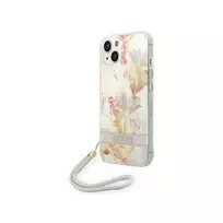 Dėklas GUESS kietas gėlių dirželis GUOHCP14MHFLSU galinis dangtelis, Apple, iPhone 14 Plus, Violetinė, 6,7 "