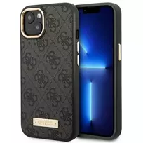 Apple iPhone 14 Plus Guess Dėklas 4G Logo Plate MagSafe (GUHMP14MU4GPRK) juodos spalvos