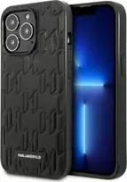 Apple iPhone 13 Pro Max Karl Lagerfeld dėklas Monogram Plaque juodos spalvos