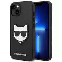 Dėklas Karl Lagerfeld KLHCP14MSAPCHK IPHONE 14 PLUS / 15 PLUS 6.7 "HARDCASE JUODA / Juodas SAFFIANO CHOUPETTE HEAD PATCH