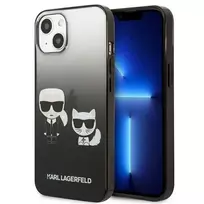 Karl Lagerfeld Gradient Ikonik Karl & Choupette - dėklas skirtas Apple iPhone 13 mini Juodas