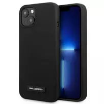 Apple iPhone 13 Mini Karl Lagerfeld dėklas silikoninis Plaque (KLHCP13SSLMP1K) juodos spalvos