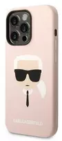Karl Lagerfeld Liquid Silikoninis dėklas skirtas iPhone 14 Pro, rožinis