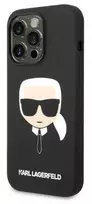Apple iPhone 14 Pro Max Karl Lagerfeld dėklas Silicone Karl`s Head (KLHCP14XSLKHBK) juodos spalvos