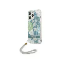 Apple iPhone 13 Pro Max Guess dėklas Flower Strap (GUHCP13XHFLSN) žalios spalvos