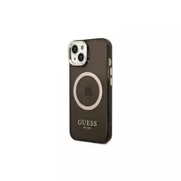 Guess GUHMP14SHTCMK Apple iPhone 14 / 15 / 136.1" dėklas telefonui juodos spalvos hard case Gold Outline Translucent MagSafe