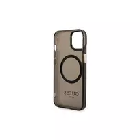 Dėklas Guess GUHMP14LHTCMK iPhone 14 Pro 6.1" juodas/juodas hard case Gold Outline Translucent MagSafe