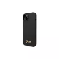 Karl Lagerfeld Guess dėklas, skirtas iPhone 14 Pro 6,1 GUHCP14LSLSMK juodos spalvos hard dėklas, skirtas Silicone Vintage Gold Logo