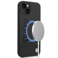 Apple iPhone 14 Plus BMW dėklas silikoninis Signature Logo Magsafe juodos spalvos