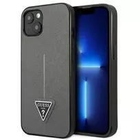 Apple iPhone 14 Guess dėklas Saffianotriangle Logo (GUHCP14SPSATLG) sidabrinės spalvos