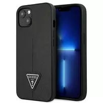 Dėklas GUESS GUHCP14MPSATLK IPHONE 14 PLUS / 15 PLUS 6.7 "Juodas / Juodas HARDCASE SAFFIANOTRIANGLE LOGO