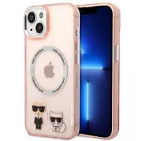 Karl Lagerfeld Karl&Choupette Aliuminio MagSafe - dėklas skirtas Apple iPhone 14 Plus Rožinė