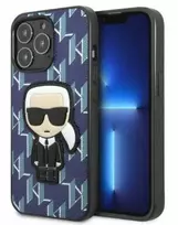 Apple iPhone 13 Pro Karl Lagerfeld dėklas Monogram Ikonik Patch mėlynos spalvos
