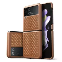 Dux Ducis Venice dėklas skirtas Samsung Galaxy Z Flip 4, rudas