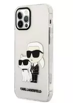 Karl Lagerfeld KLHCP12MHNKCTGT Apple iPhone 12 /12 Pro 6.1' dėklas telefonui skaidrus Gliter Karl&Choupette